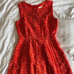 Red Dress with white poka dots